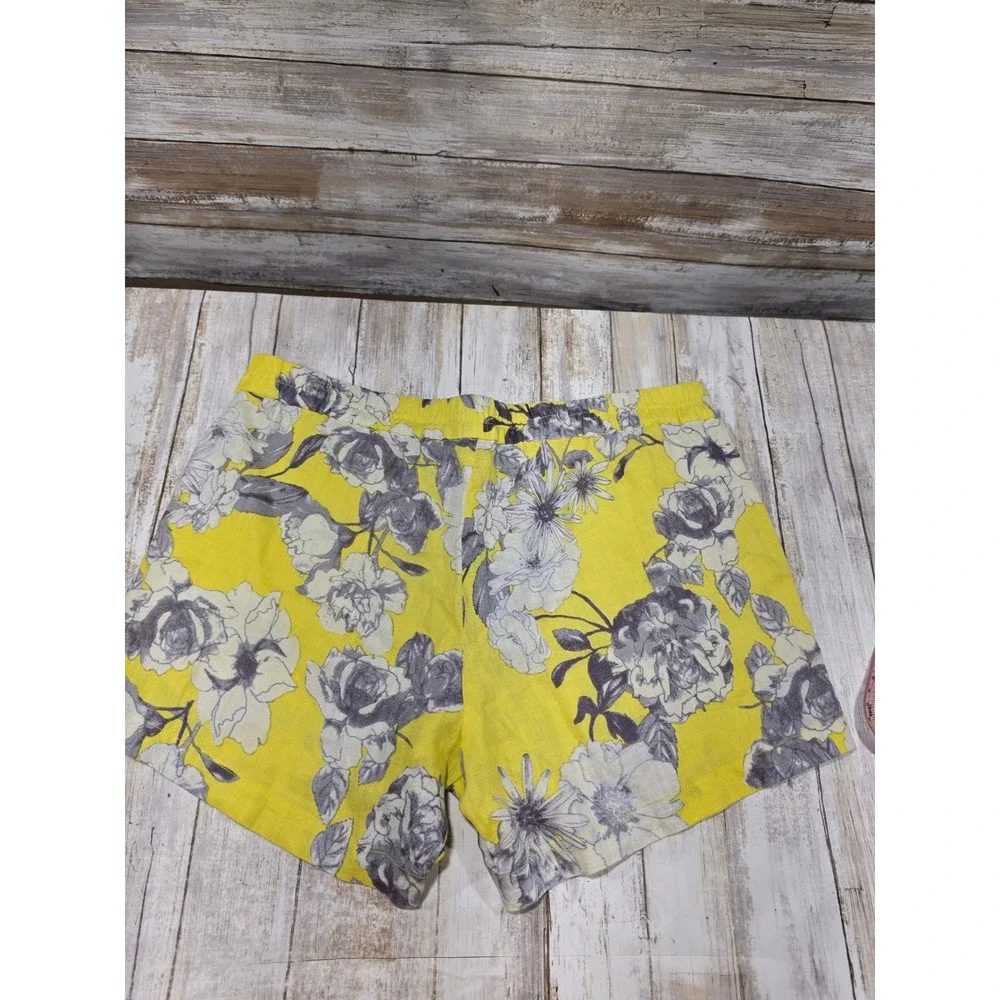 Kut‎ from the Kloth Womens Linen Floral Shorts Bundle Yellow Pink Size 6